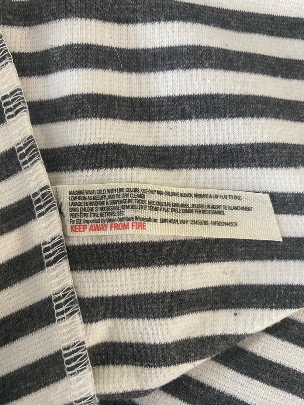 Free People FP Beach A-Line Dress M Mock Neck White Gray Striped Coastal Preppy - Picture 8 of 11